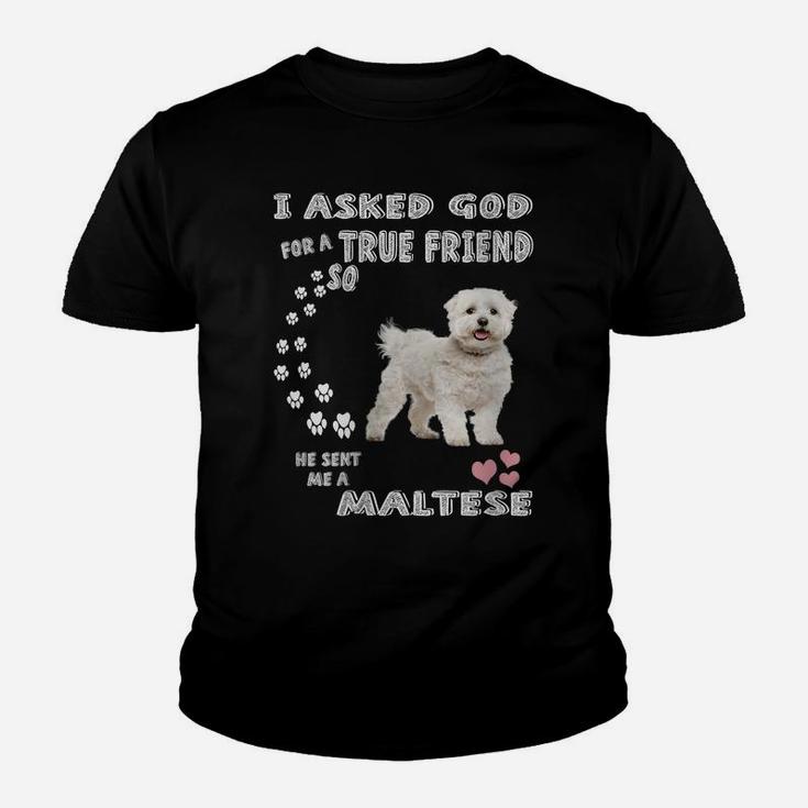 Womens Maltese Lion Dog Mom, Maltese Terrier Dad Print Cute Maltese Youth T-shirt