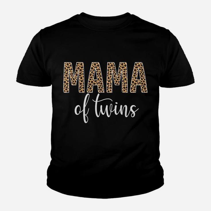 Womens Mama Of Twins Proud Mom Love Cheetah Print Cute Funny Gift Youth T-shirt