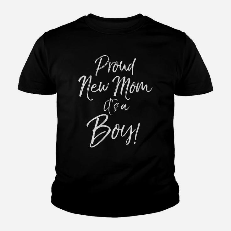 Womens Matching Gender Reveal For Parents Proud New Mom It's A Boy Youth T-shirt