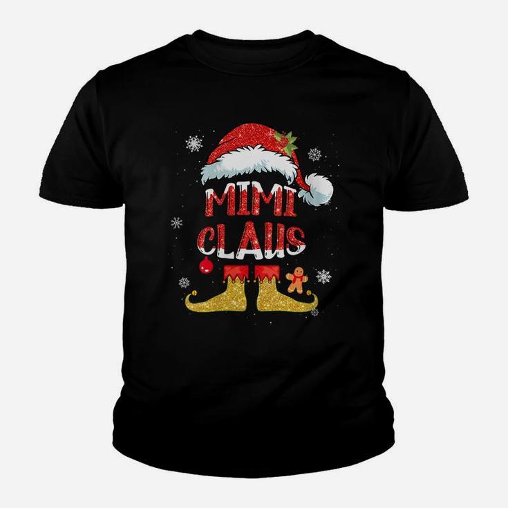 Womens Mimi Claus Christmas Santa Hat Family Group Matching Pajama Youth T-shirt