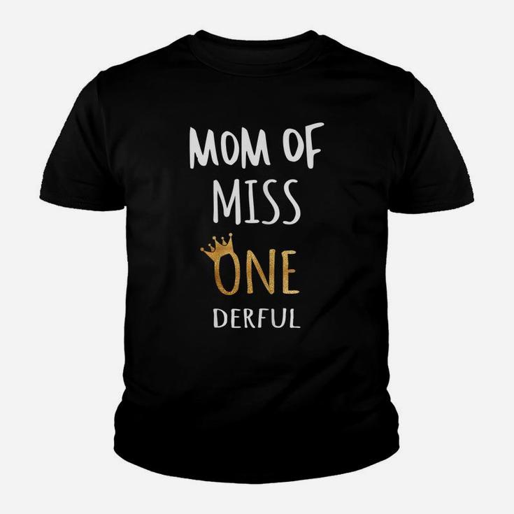 Womens Mom Of Miss Onederful Wonderful-1St Birthday Girl Outfit Youth T-shirt