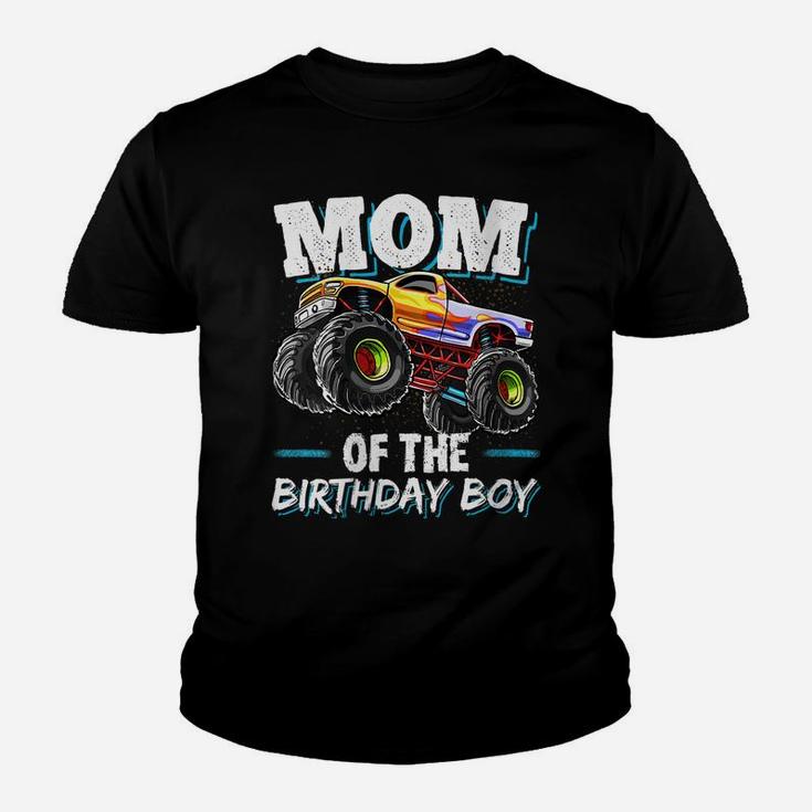 Womens Mom Of The Birthday Boy Monster Truck Birthday Novelty Gift Youth T-shirt