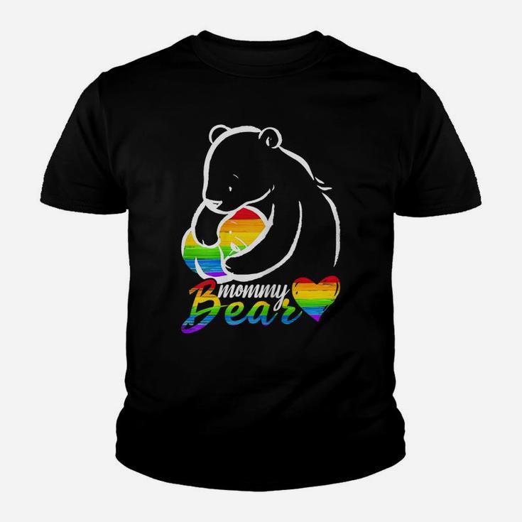 Womens Mommy Bear Rainbow Flag Gay Pride Proud Mom Lgbt Tshirt Gift Youth T-shirt