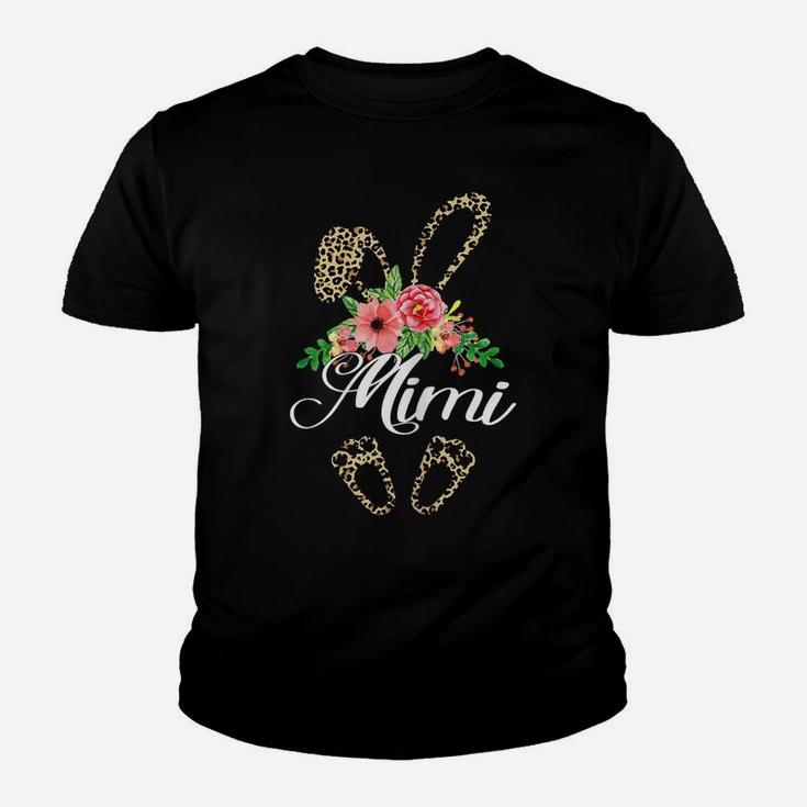 Womens Mother's Day Easter Gifts Flower Mimi Leopard Bunny Youth T-shirt