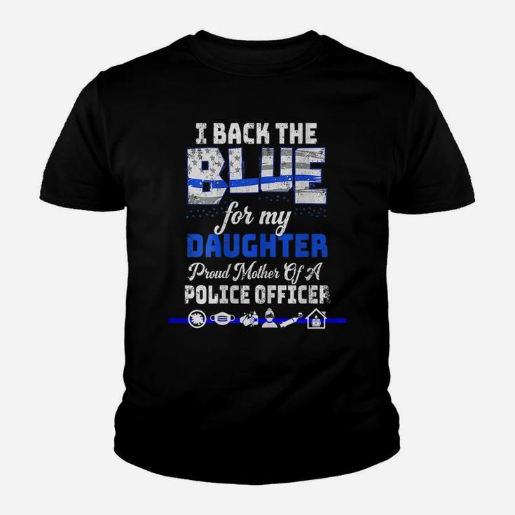 Womens Mothers Day Tshirt For Mom Of Police Daughter Plus Size Tee Youth T-shirt