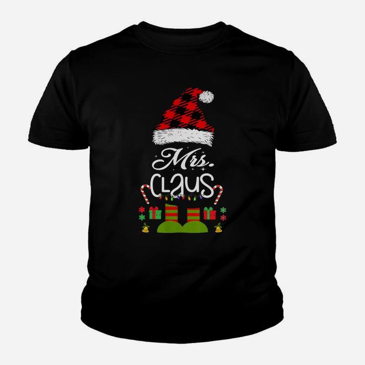 Womens Mrs-Claus Matching-Couple-Husband-Wife His-&-Her Christmas Youth T-shirt