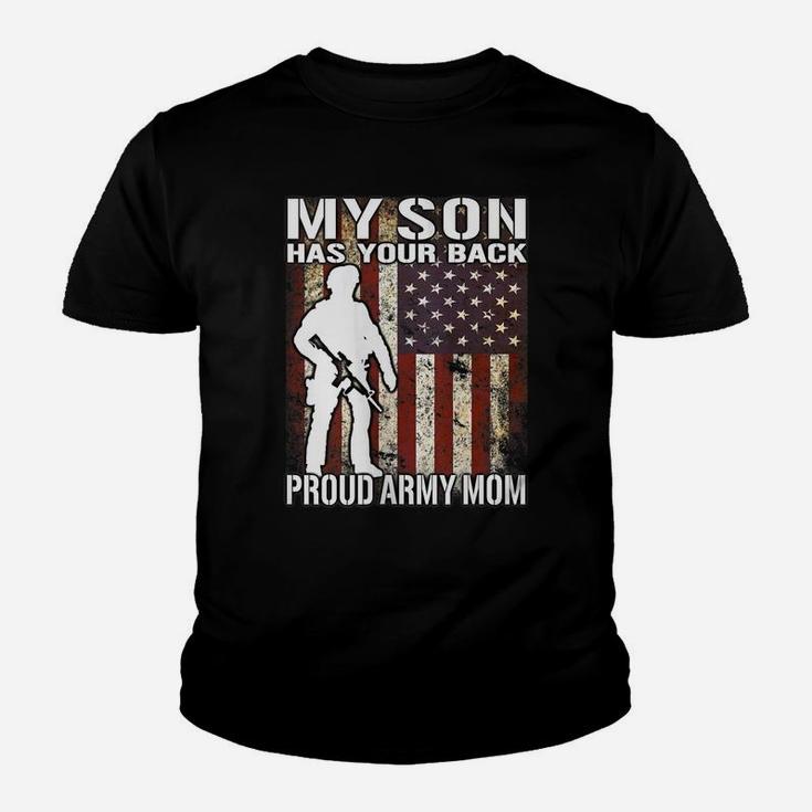 Womens My Son Has Your Back - Proud Army Mom Military Mother Gift Youth T-shirt