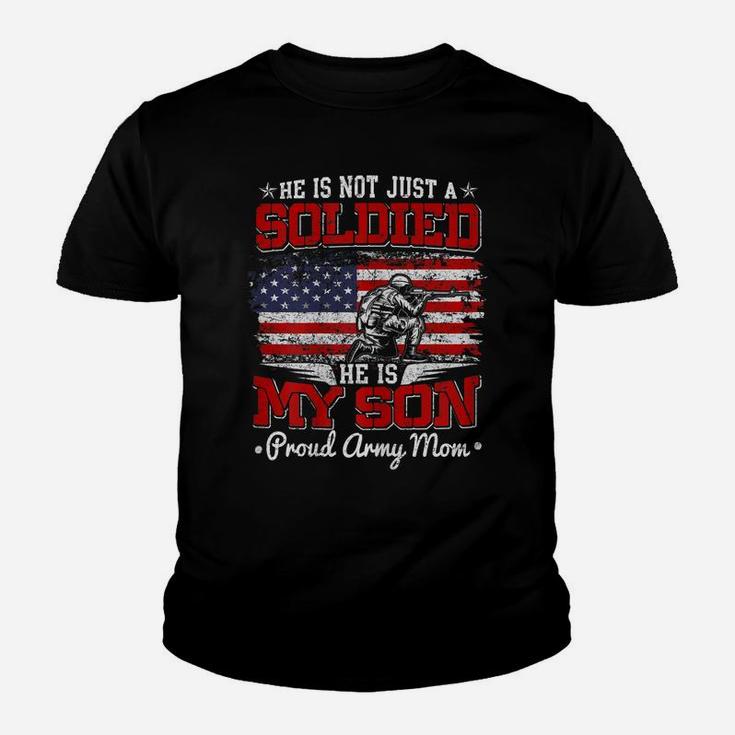 Womens My Son Is A Soldier Hero Proud Army Mom Military Mother Gift Youth T-shirt