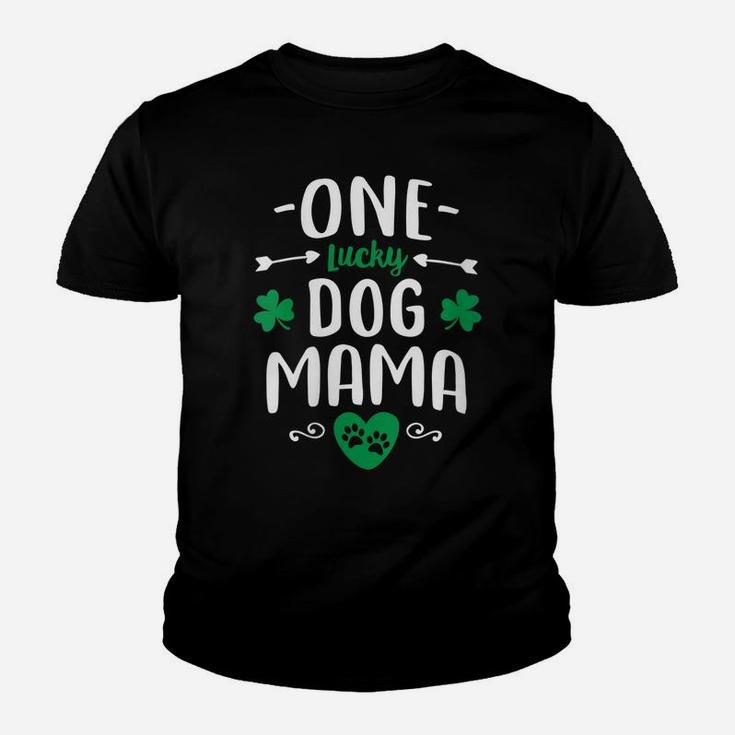 Womens One Lucky Dog Mama Shirt St Patrick Day Cute Dog Mom Gifts Youth T-shirt
