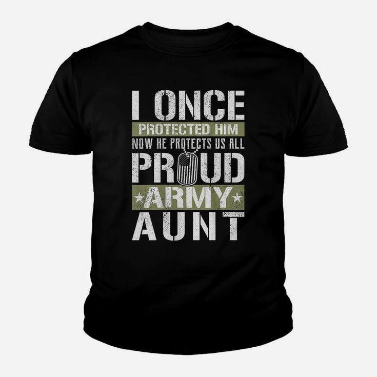 Womens Proud Army Aunt Support Military Nephew Youth T-shirt
