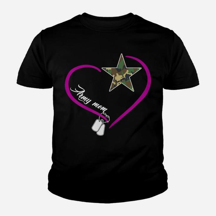 Womens Proud Army Mom - Heart Camo Star Mother Memorial Day Gift Youth T-shirt