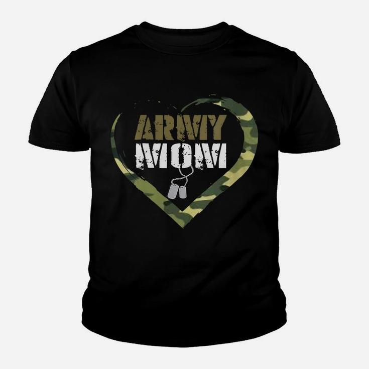 Womens Proud Army Mom Shirts For Women Cool Heart Camouflage Gift T Youth T-shirt
