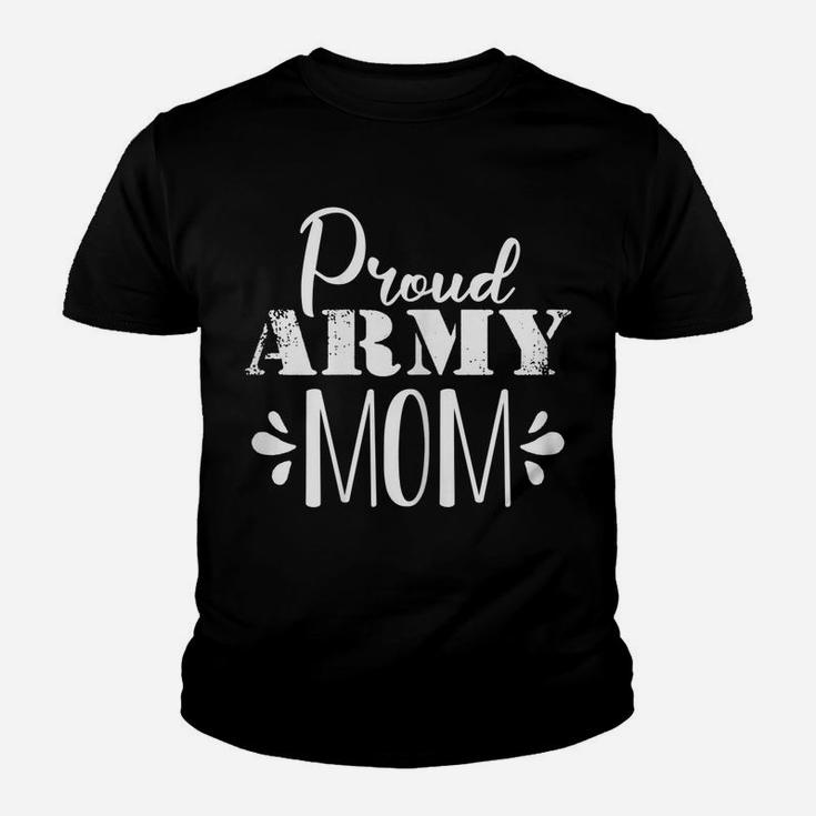 Womens Proud Army Mom Us Flag Shirt Military Pride Gift Youth T-shirt