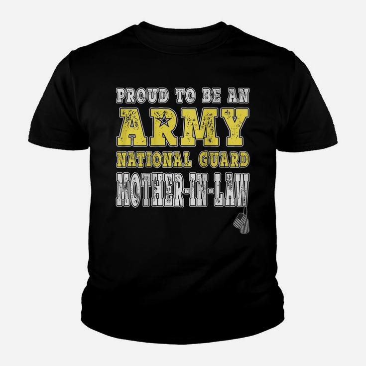 Womens Proud Army National Guard Mother-In-Law Military Mom-In-Law Raglan Baseball Tee Youth T-shirt