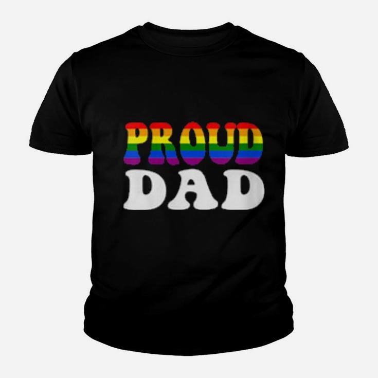 Womens Proud Dad Lgbt Rainbow Gay Pride Youth T-shirt