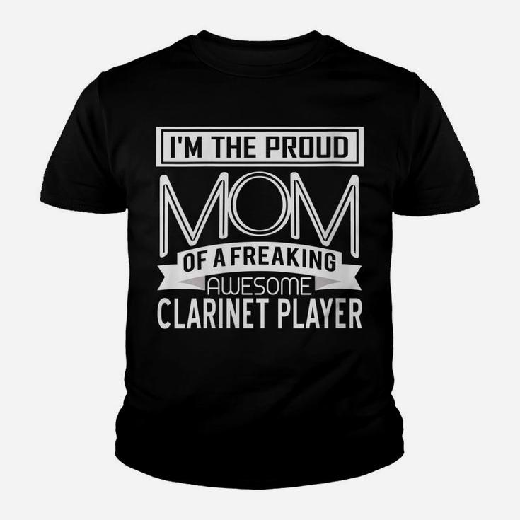 Womens Proud Mom Awesome Clarinet Player Marching Band Mothers Gift Youth T-shirt