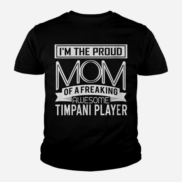 Womens Proud Mom Awesome Timpani Player Marching Band Mothers Gift Youth T-shirt