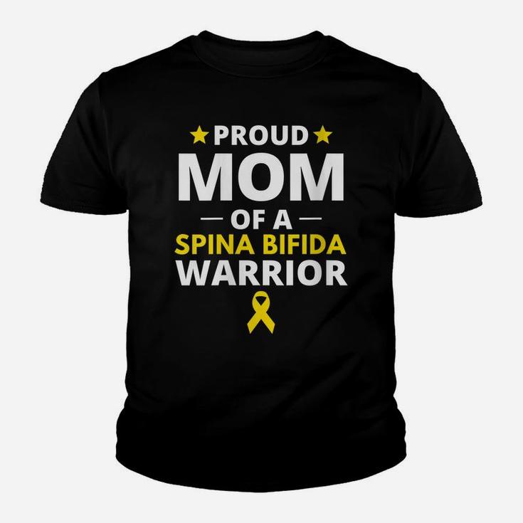Womens Proud Mom Of A Spina Bifida Warrior Awareness Yellow Ribbon Youth T-shirt