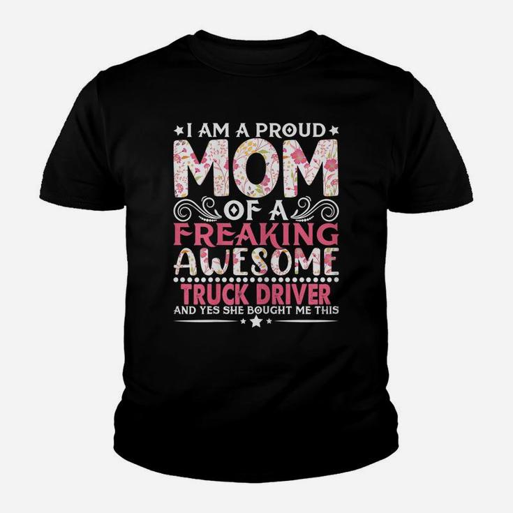 Womens Proud Mom Of A Truck Driver Mother's Day Mama Youth T-shirt