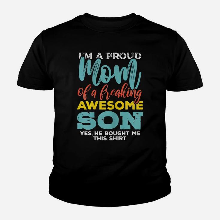 Womens Proud Mom Of Awesome Son Funny Womens Gift Tshirt Youth T-shirt