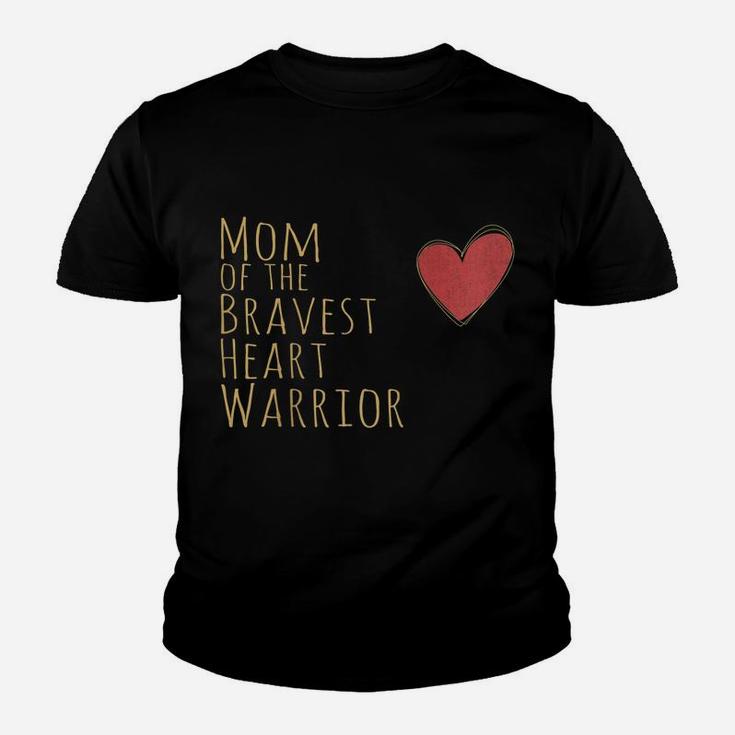Womens Proud Mom Of Bravest Heart Warrior Chd Awareness Congenital Raglan Baseball Tee Youth T-shirt