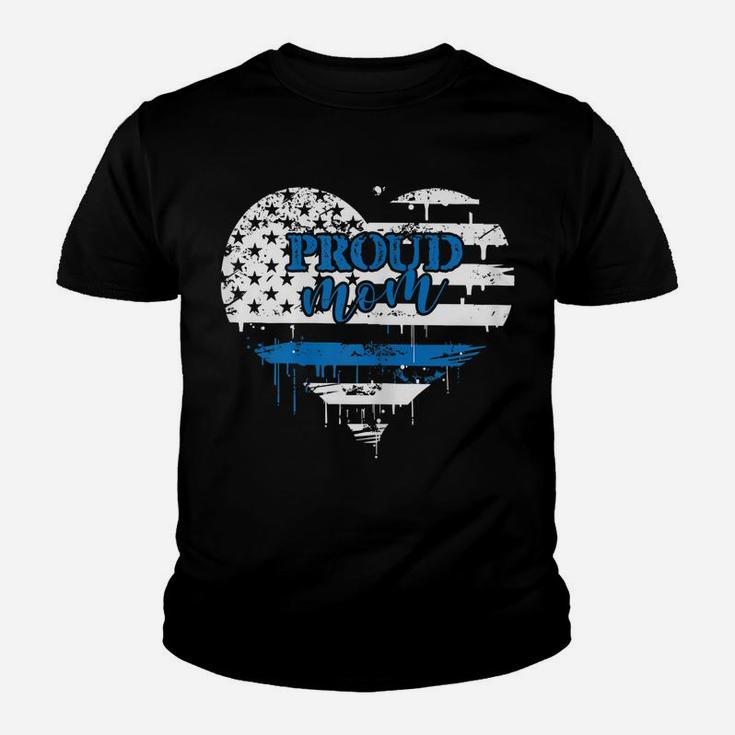Womens Proud Mom Police Officers Law Gift Youth T-shirt