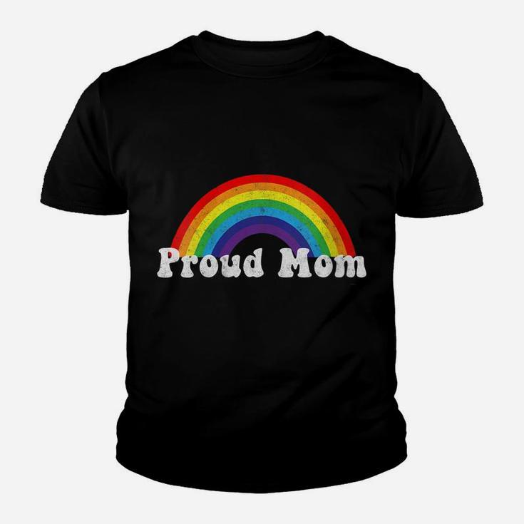 Womens Proud Mom Pride Shirt Gay Lgbt Day Month Parade Rainbow Youth T-shirt