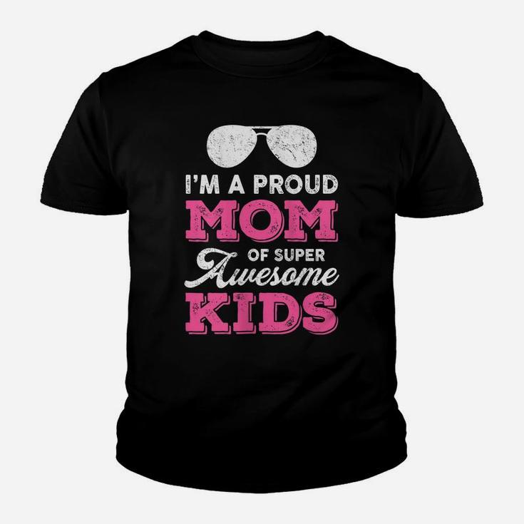 Womens Proud-Mom Super-Awesome Kids-Daughters Sons-Mother's Day Youth T-shirt