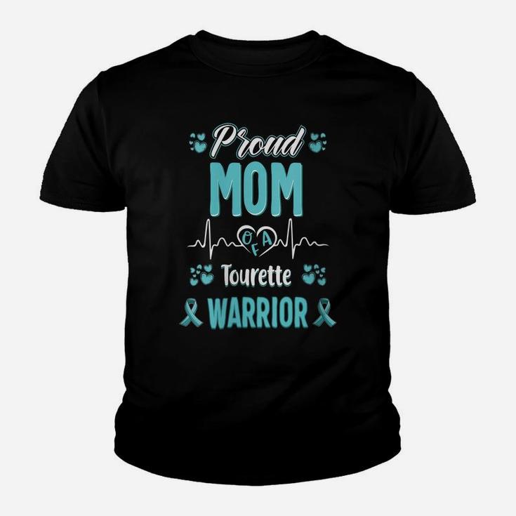 Womens Proud Mom Tourette Syndrome Warrior Awareness Ribbon Youth T-shirt