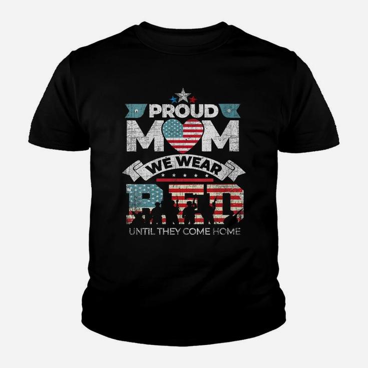 Womens Proud Mom We Wear Red Friday Military Gift Distressed Youth T-shirt