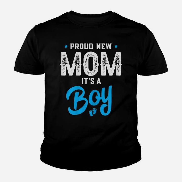 Womens Proud New Mom Its A Boy Promoted To Mommy Gender Reveal Gift Youth T-shirt