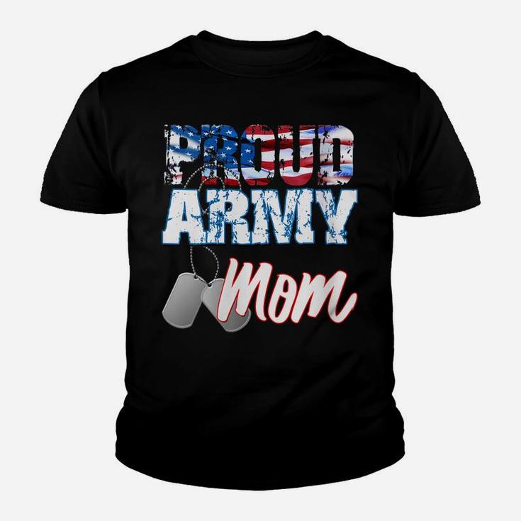 Womens Proud Patriotic Usa Army Mom Usa Flag Military Mothers Day Youth T-shirt