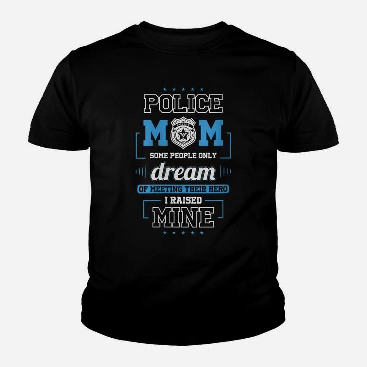Womens Proud Police Mom Shirts - I Raised My Hero Youth T-shirt