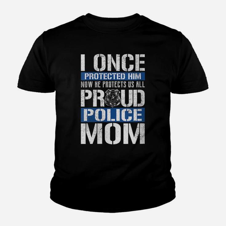 Womens Proud Police Mom  Support Police Son Youth T-shirt