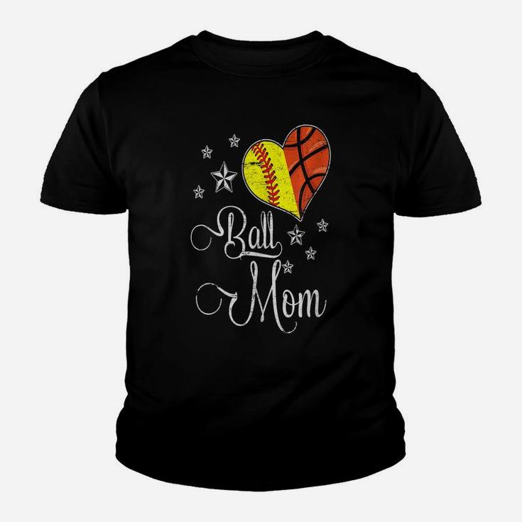 Womens Proud Softball Basketball Mom Ball Mother Day Youth T-shirt