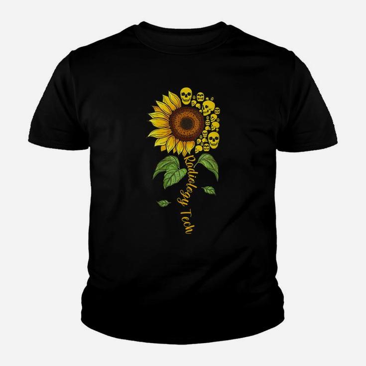 Womens Radiology Tech - Radiographer Rad Tech Sunflower Skull Gift Youth T-shirt