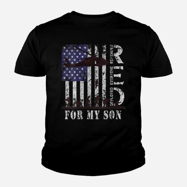 Womens Red Friday For My Son Us Flag Army Military Deployed Veteran Youth T-shirt