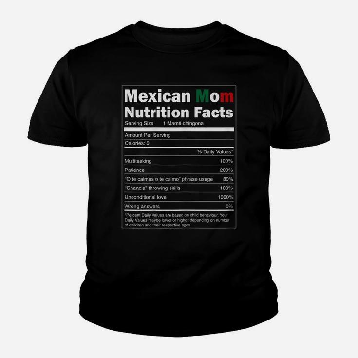 Womens Regalo Para Mama - Nutrition Facts Funny Mexican Mom Shirt Youth T-shirt