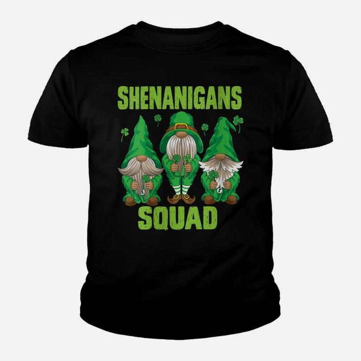 Womens Shenanigans Squad Three Lucky Gnome Shamrock St Patrick Day Youth T-shirt