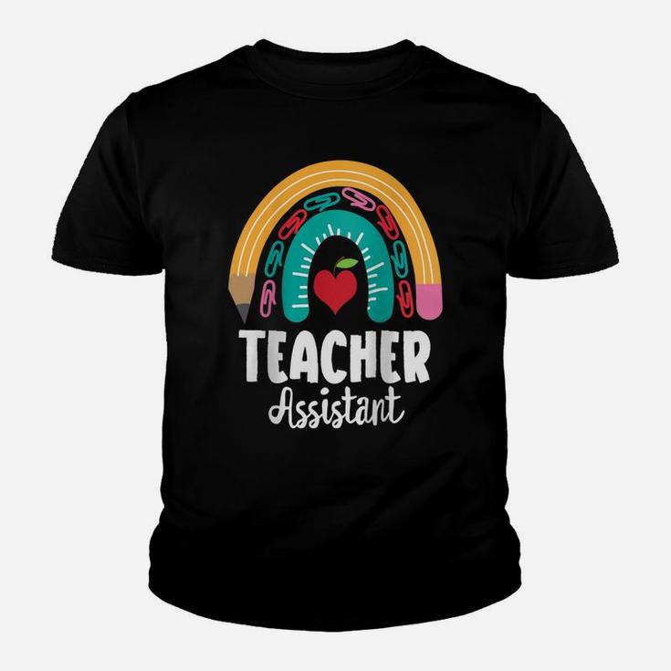 Womens Teacher Assistant, Funny Boho Rainbow For Teachers Raglan Baseball Tee Youth T-shirt