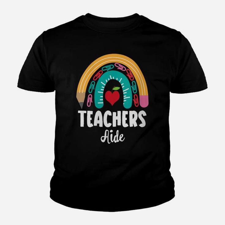 Womens Teachers Aide, Funny Boho Rainbow For Teachers Youth T-shirt