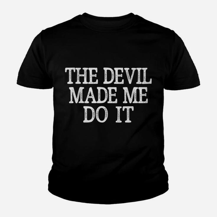 Womens The Devil Made Me Do It - Vintage Style - Youth T-shirt