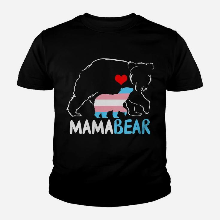 Womens Trans Mama Bear Proud Mom Rainbow Transgender Mother's Day Youth T-shirt