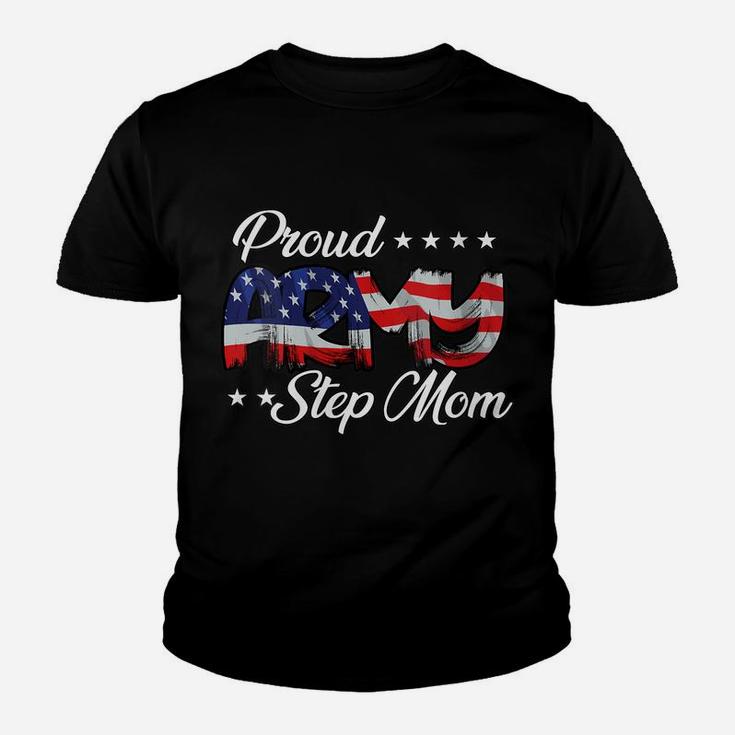 Womens Us Flag Bold Proud Army Step Mom Youth T-shirt