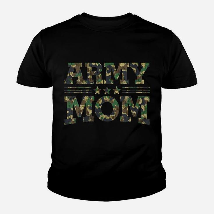 Womens Vintage Camouflage Military Mother Hero Proud Army Mom Woman Youth T-shirt