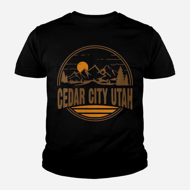 Womens Vintage Cedar City, Utah Mountain Hiking Souvenir Print Youth T-shirt