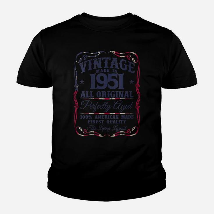 Womens Vintage Usa Legends Made In 1951 Classic 70Th Birthday Youth T-shirt