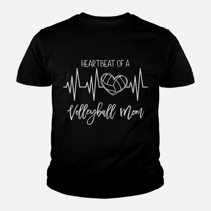 Womens Volleyball Mom Heartbeat Cute Proud Mama Gift Youth T-shirt