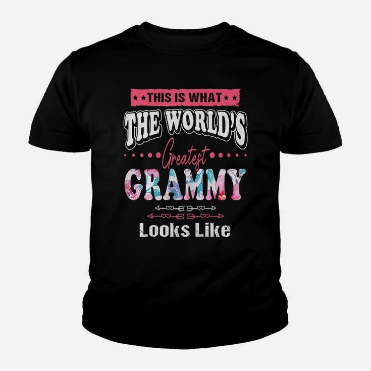Womens What World's Greatest Grammy Looks Like Mothers Day Youth T-shirt
