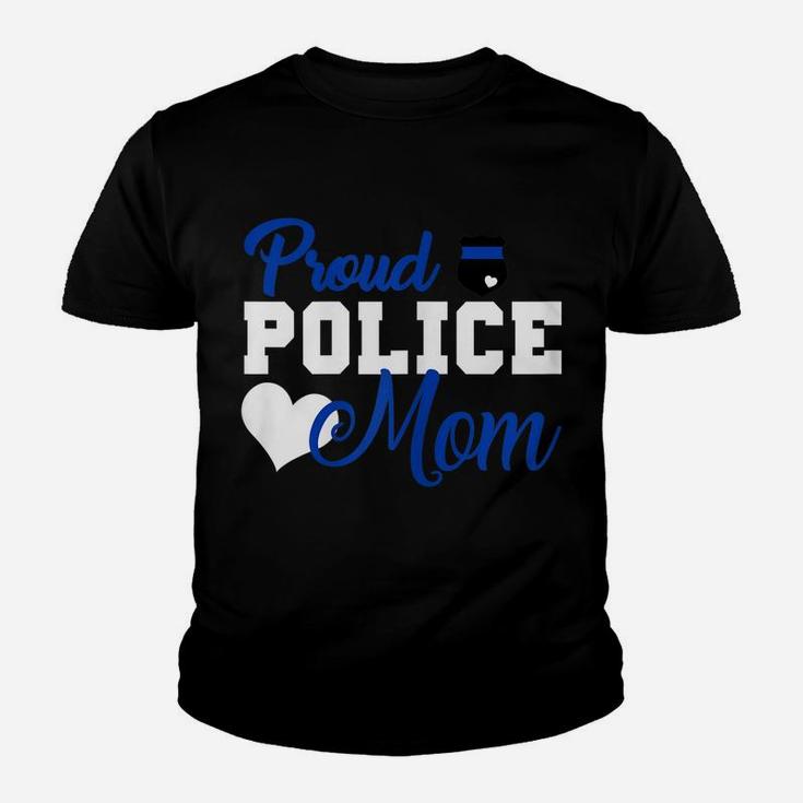 Womens Women Proud Police Mom Thin Blue Line Police Officer Mom Youth T-shirt